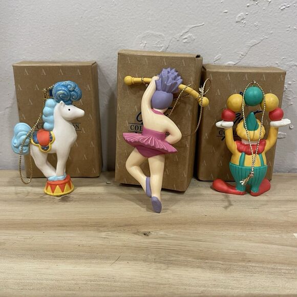 Vintage Avon Three Ring Circus Performers Christmas Ornaments 3” Tall - Picture 9 of 9